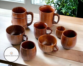 Wooden Cups Eco Friendly Wood Coffee Mug Wooden Mug Wooden Drinking Glass Wooden Beer Mugs Big Belly Cups Wood Tea Cup