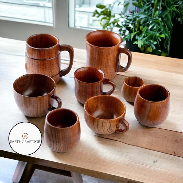 Tazas de madera Taza de café de madera ecológica Taza de madera Vaso de madera para beber Tazas de cerveza de madera Tazas de barriga grande Taza de té de madera