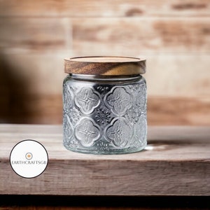 Nordic Round Glass Jar with Wood Lid Eco Friendly Refillable Kitchen Storage Pantry Jars Food Storage Kitchen Spaghetti Pasta Rice Jars image 4