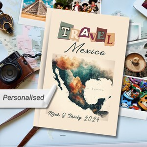 Travel Mexico Hardcover Notebook, Personalised Mexican Hardback Notebook Diary,  Study Mexican Notebook, Perforated Ruled pages