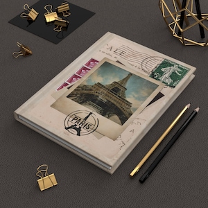 Paris Eiffel Tower Hardcover Journal: Vintage Travel Notebook
