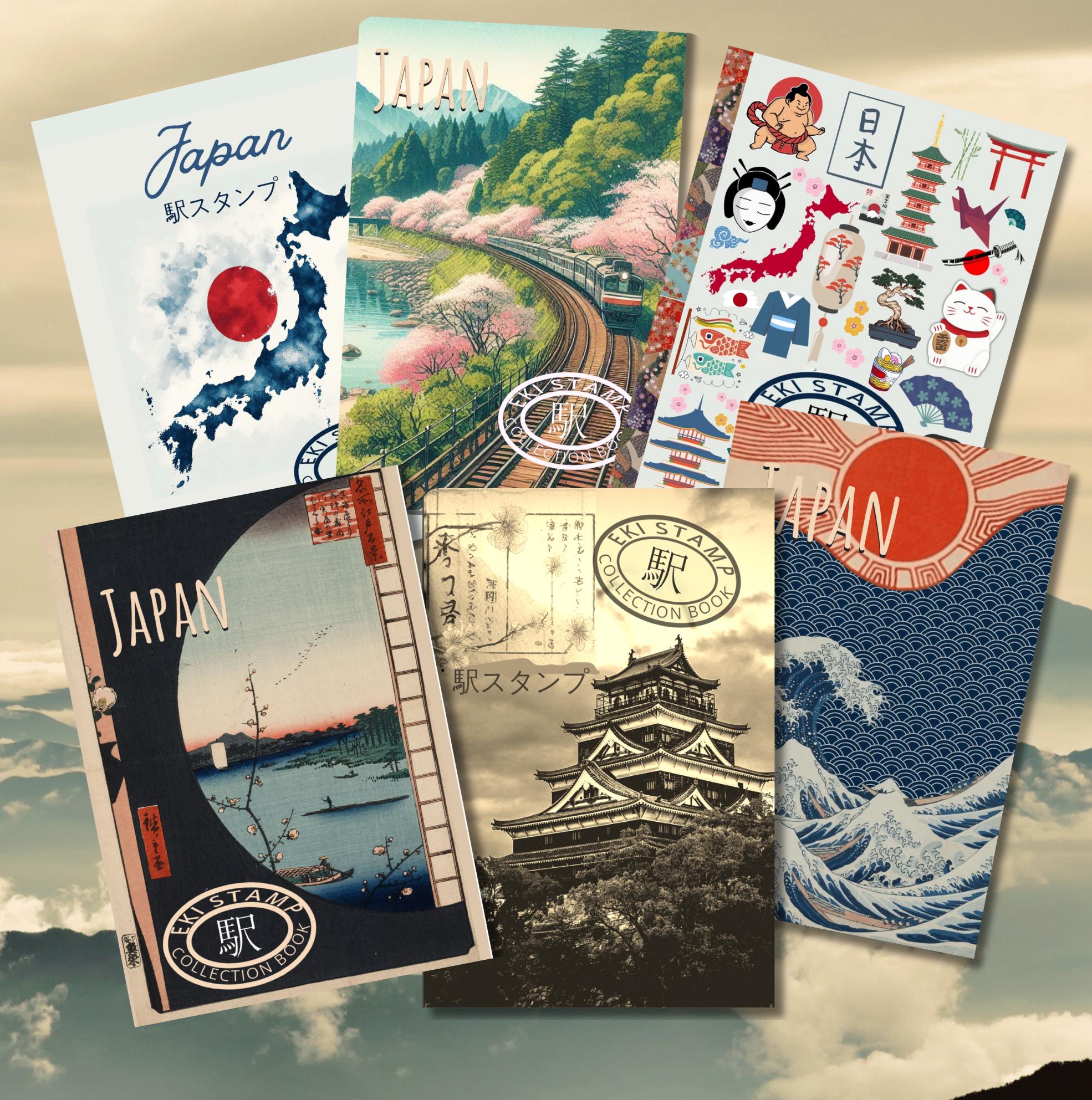 Japan EKI Stamp Collecting Notebook & Travel Journal, Cherry