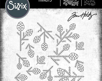 Sizzix Tim Holtz Thinlits Die PINE PATTERNS 666070