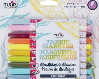Tulip Fabric Markers Mountainside Meadow Fine Tip Permanent 12 Pack