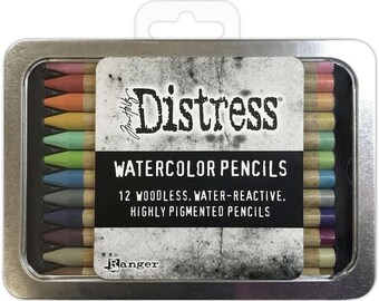 Distress Watercolor Pencils Ranger Tim Holtz 12 Woodless TDH76315