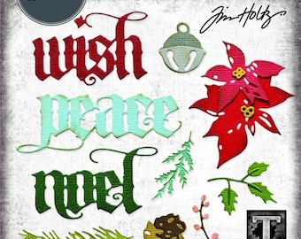Sizzix Tim Holtz Thinlits Dies Vault HOLIDAY CLASSIC 666716 Christmas