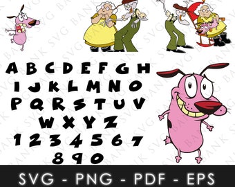 Courage the Cowardly Dog SVG, Courage the Cowardly Dog Vector, Courage the Cowardly Dog Font SVG, Courage the Cowardly Dog Clipart