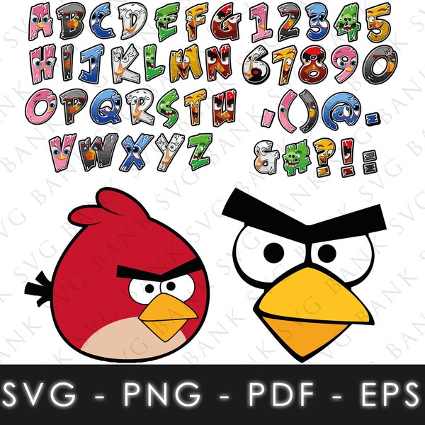 Oiseau SVG, Vecteur d’oiseau, Police d’oiseau SVG, Vecteur de police d’oiseau, Oiseau pour Cricut, PNG d’oiseau, Clipart d’oiseau, Numérique d’oiseau, Alphabet d’oiseau Svg