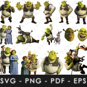 Shrek SVG, Shrek Vector, Shrek SVG Bundle, Shrek for Cricut, Shrek Cut File, Shrek Clipart, Shrek Digital Files, Donkey Svg, Fiona Svg