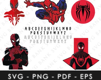 Spiderman SVG, Spiderman Vector, Spiderman Font SVG, Spiderman Font Vector, Superhero SVG, Superhero Vector, Spiderman Alphabet Svg