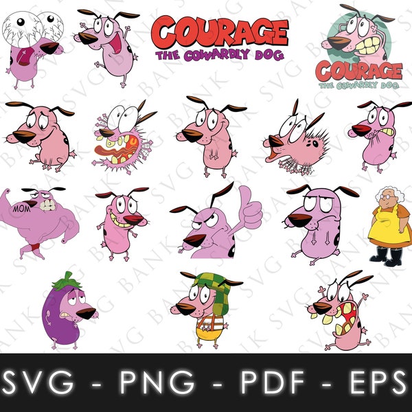 Courage the Cowardly Dog SVG, Courage the Cowardly Dog Vector, Courage the Cowardly Dog SVG Bundle, Courage the Cowardly Dog Clipart