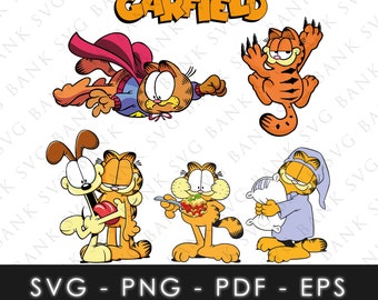 Garfield SVG, Garfield Vector, Garfield SVG Bundle, Garfield for Cricut, Garfield PNG, Garfield Clipart, Garfield Digital
