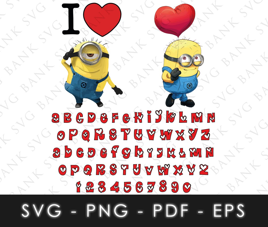 Minions SVG, Minions Font SVG, Minions Font Vector, Minions Alphabet SVG, Minions Cricut