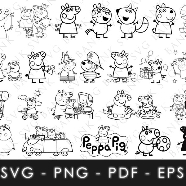 Schwein SVG, Schwein Vektor, Schwein Silhouette SVG, Schwein Silhouette Vektor, Schwein PNG, Schwein Clipart, Schwein Digital, Schwein Silhouette SVG Bundle, Cartoon Vektor