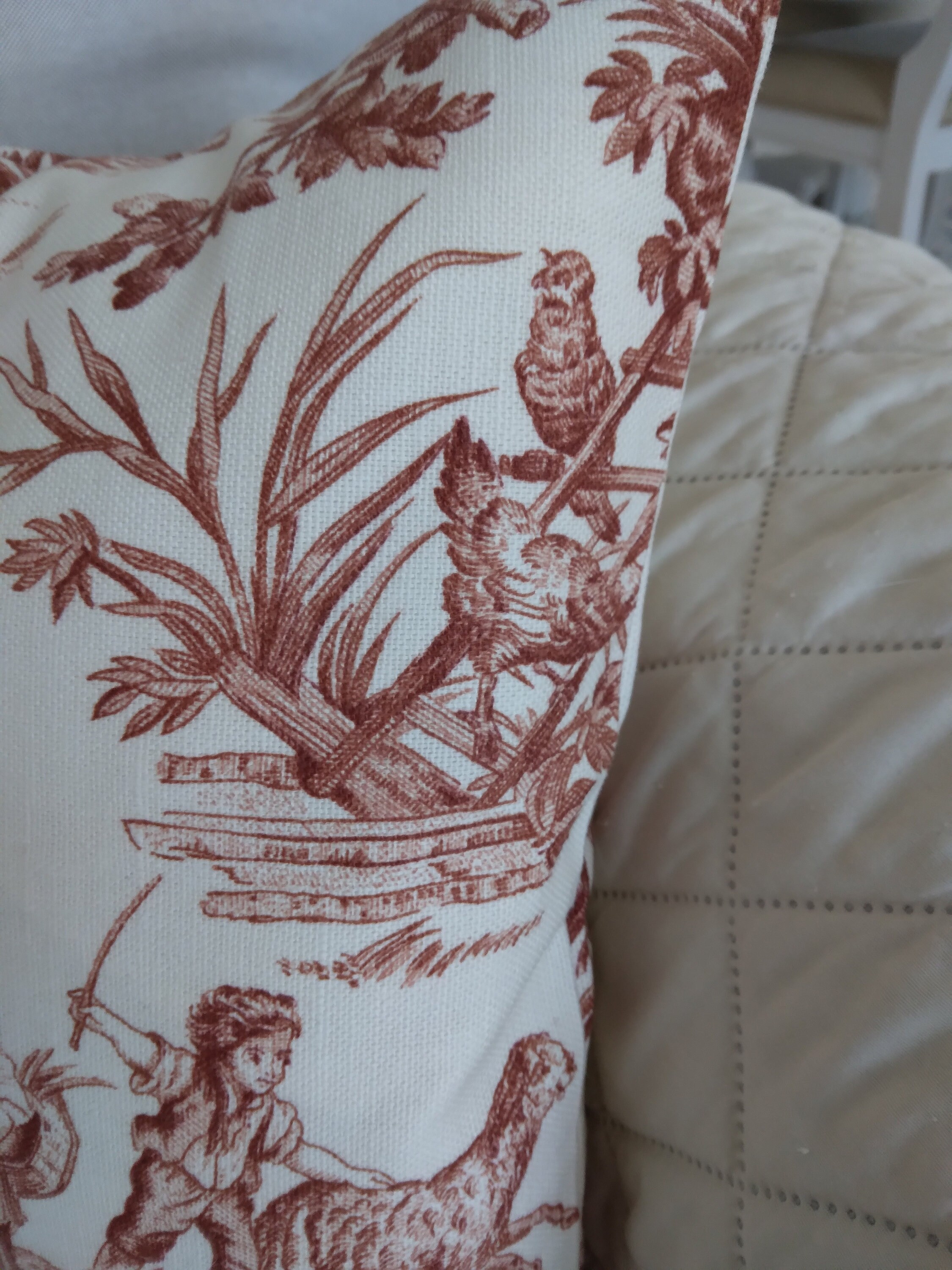 RED Toile PILLOW COVER / Slip French Country Pictorial Etsy