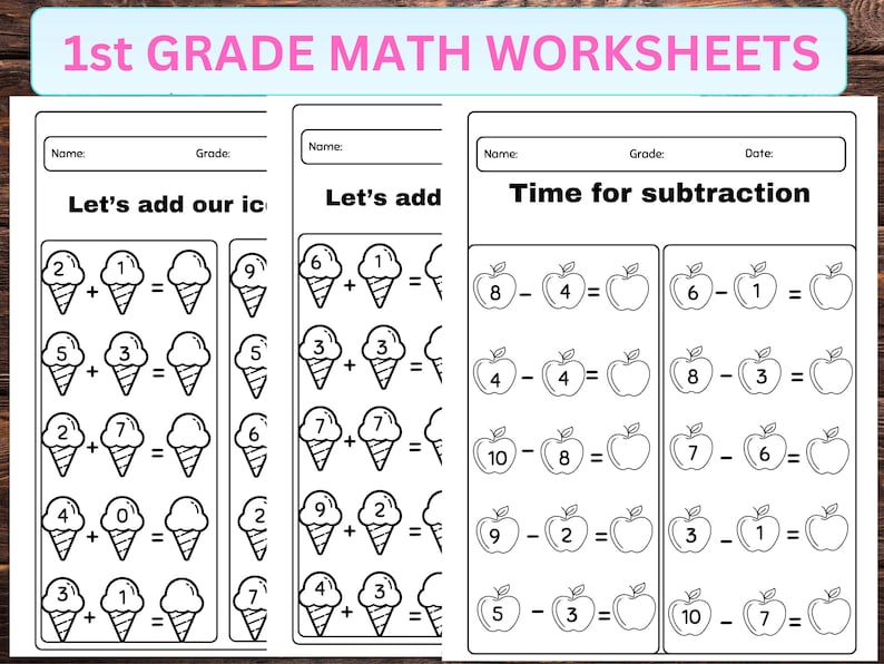 Printable Math Worksheets Grade 1 Addition Subtraction Worksheets