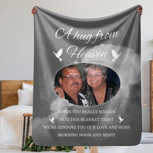 Personalized Memorial Blanket, A Hug From Heaven, Custom Blanket, Family Blanket, Memorial Blanket, Friend Gift, Anniversary, Christmas Gift