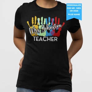 Personalized Teacher Name Shirt, Custom Teacher TShirt, Personalized Teacher T Shirt, Gift for Teacher, Cute Teacher Tee, Teacher Shirt