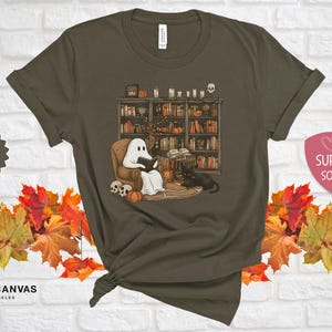 Retro Geister-Lese-Hemd, Bibliothekar-Halloween-Lehrer-Geschenk Bild 7