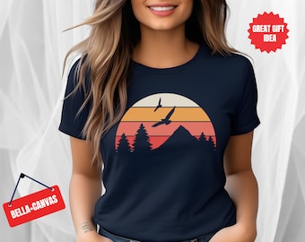 Forest Sunset Graphic Tee - Adventure Camping Shirt
