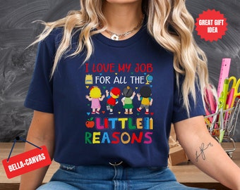 Koszulka dla nauczyciela: Kocham swoją pracę, strój Little Reasons