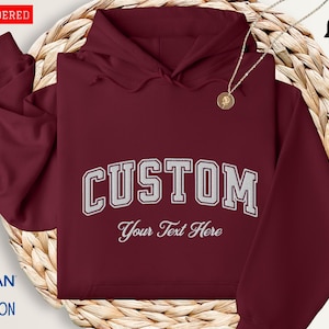Custom Embroidered Hoodie, Personalized Embroidered Hoodies, Custom Text Letters Hoodies, Custom Embroidery Hoodie, Team Hoodie