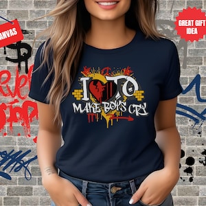 Y2K &#39;I Heart To Make Boys Cry&#39; Tee - Funny Graphic Shirt