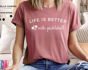Koszulka z grafiką do pickleballa: Koszulka sportowa „Życie jest lepsze”
