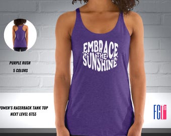 Sunshine Racerback Tank Top: Boho Sommer Trainingskleidung