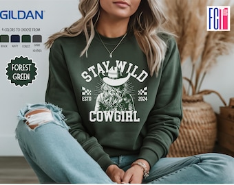 Bleib Wild Cowgirl Sweatshirt: Western Graphic Tee