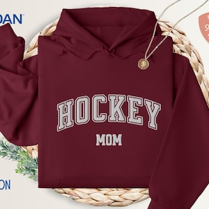 Hockey Mom Embroidered Hoodie: Soft Blend Sweatshirt