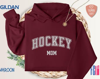 Hockey Mom Embroidered Hoodie: Soft Blend Sweatshirt