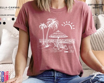 Beach DNA T-Shirt: Palm Tree Graphic, Summer Vacation Tee