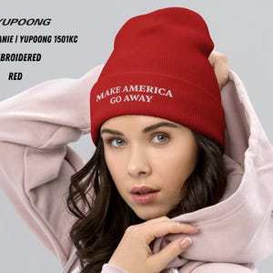 Embroidered Canada Beanie for Men for Women, Make America Go Away™, Canada Proud, Adjustable Strap, Unisex toque