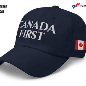Canada First" Embroidered Dad Cap - Patriotic Canadian Hat, Canadian Pride, Maple Leaf, Adjustable Cap, Canada Gift