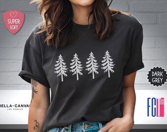 Pine Tree Graphic T-Shirt: Camping Hiking Adventure Shirt
