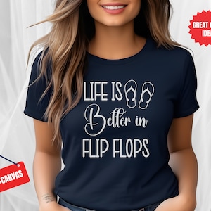 Das Leben ist besser in Flip Flops T-Shirt: Sommer Strand Liebhaber Tee