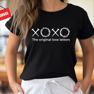 XOXO Las cartas de amor originales, camiseta de Jesús, camisa de versículo bíblico, camiseta cristiana, San Valentín religioso, regalo de amante de Jesús, camiseta XOXO, dotado