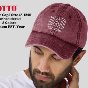 Personalized Dad Embroidered Hat | Custom Dad Hat with Est Year | Vintage Baseball Cap for New Dad | Father's Day Gift for Dad, Papa