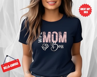 Camiseta "Esposa, Mamá, Jefa", regalo retro para el Día de la Madre