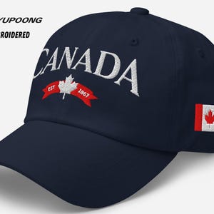 Embroidered Canada Hat for Men for Women, Canada Gifts, Canada Hats, Canada Proud Hat,  Adjustable Strap, Unisex Baseball Hat
