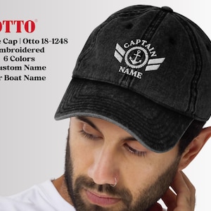 Captain Embroidery Hat | Custom Sailing Cap | Personalized Anchor Compass Sailing Boat Baseball Cap