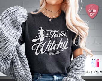 Camiseta vintage de Halloween con un toque de bruja: divertida camiseta con gráfico de bruja