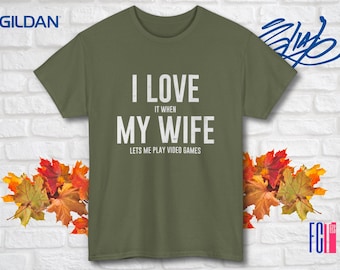 Camiseta de marido gamer: Amo a mi esposa, regalo de videojuegos
