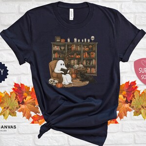 Retro Geister-Lese-Hemd, Bibliothekar-Halloween-Lehrer-Geschenk Bild 8