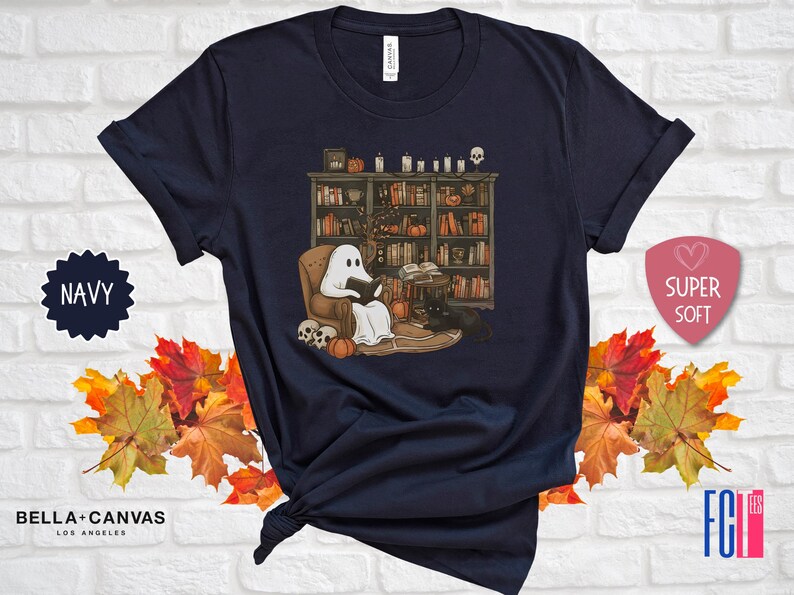 Retro Geister-Lese-Hemd, Bibliothekar-Halloween-Lehrer-Geschenk Bild 8