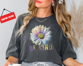 Be Kind Daisy Comfort Colors Shirt: Retro Christian Tee