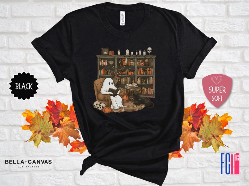 Retro Geister-Lese-Hemd, Bibliothekar-Halloween-Lehrer-Geschenk Bild 9