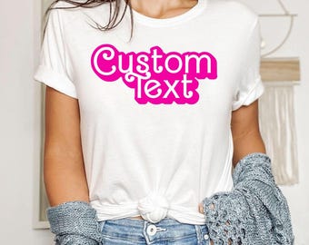Custom Doll Theme Party Shirt: Personalized Pink Birthday Tee