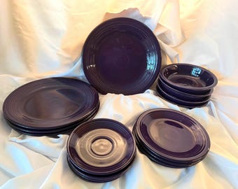 FIESTA, Art Deco Circles, by Homer Laughlin PLUM & MULBERRY